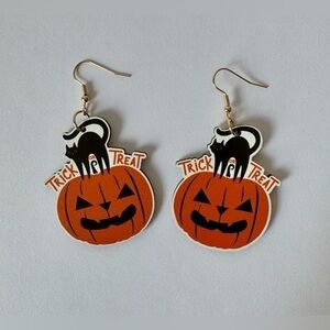 Trick or Treat Black Cat Earrings